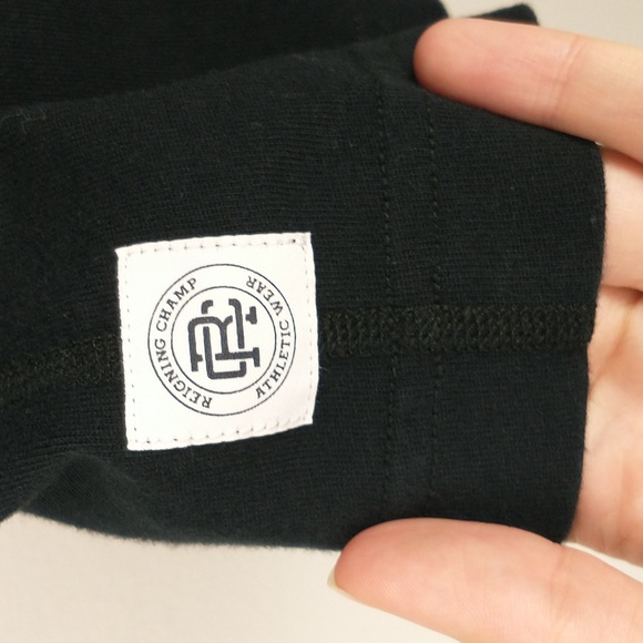 Reigning Champ Shirt Mens Small Black Short Sleeve Cotton Crewneck Logo - Picture 6 of 13